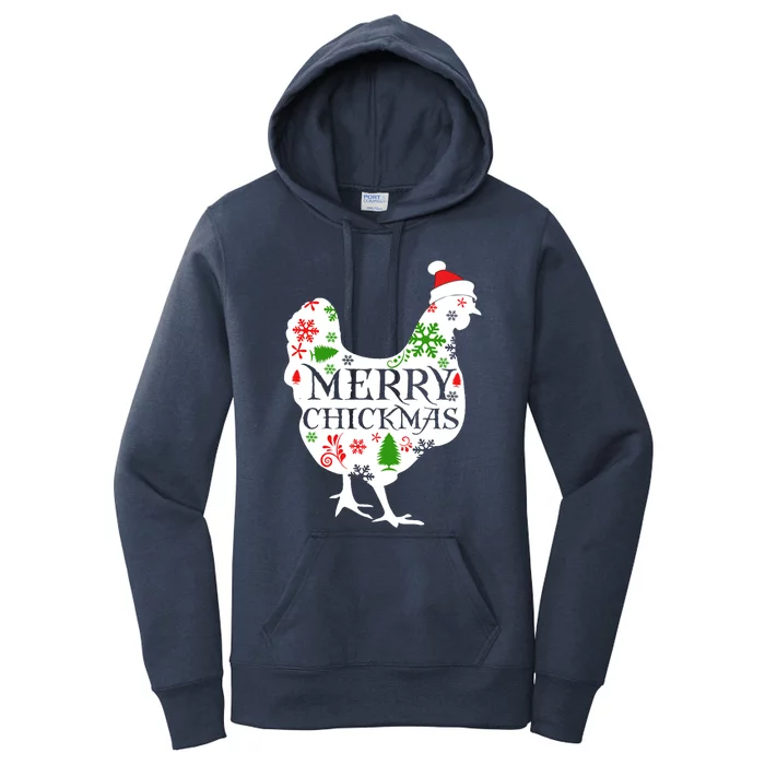 Merry Chickmas Santa Hat Chicken Lovers Christmas Gift Meaningful Gift Women's Pullover Hoodie