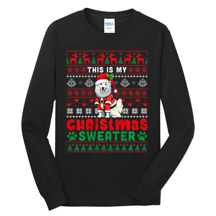 My Christmas Sweater Costume Santa Samoyed Lover Owner Tall Long Sleeve T-Shirt