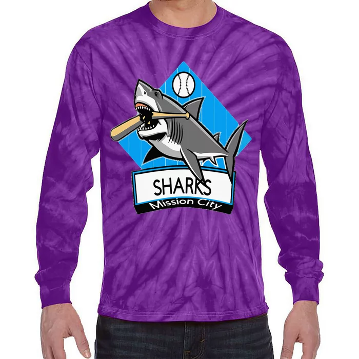 Mission City Sharks Baseball Tie-Dye Long Sleeve Shirt