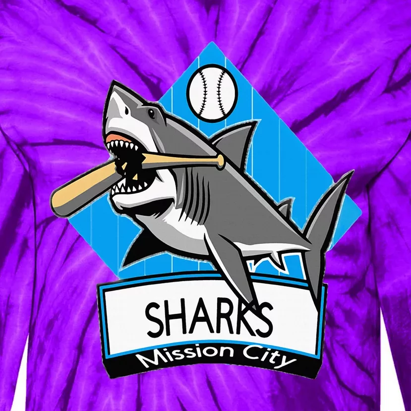 Mission City Sharks Baseball Tie-Dye Long Sleeve Shirt