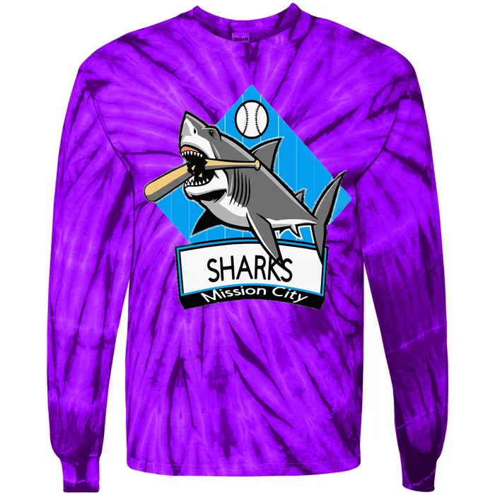 Mission City Sharks Baseball Tie-Dye Long Sleeve Shirt