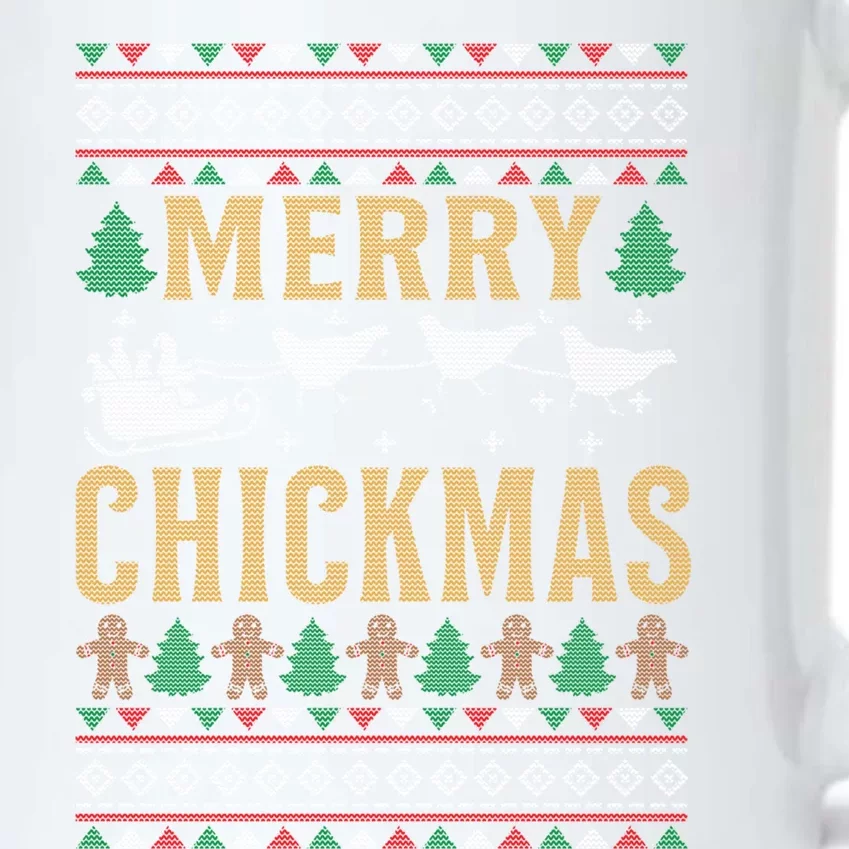 Merry Chickmas Santa Sleigh Chicken Funny Christmas Gift Funny Gift Black Color Changing Mug