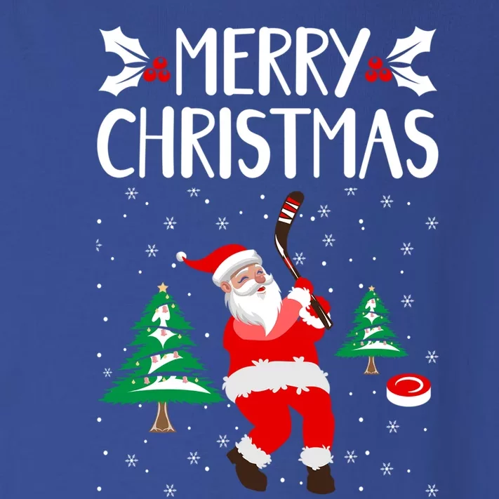 Merry Christmas Santa Ice Hockey Player Funny Hockey Game Gift Toddler Long Sleeve Shirt