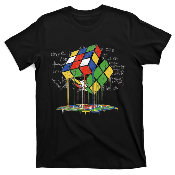 Melting Cube Speed Cubing Vintage Puzzle Math T-Shirt