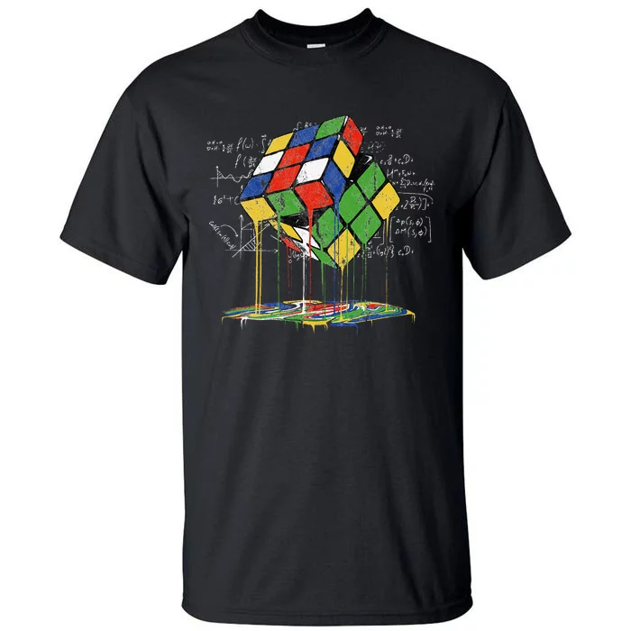 Melting Cube Speed Cubing Vintage Puzzle Math Tall T-Shirt