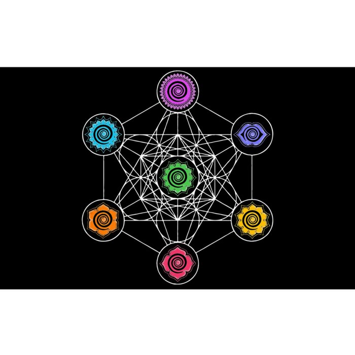 Metatrons Cube Sacred Geometry Lotus Chakra Yoga Symbol 4D Bumper Sticker