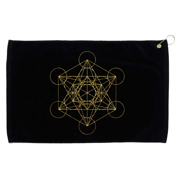 Metatrons Cube Sacred Geometry Yoga Pray Grommeted Golf Towel