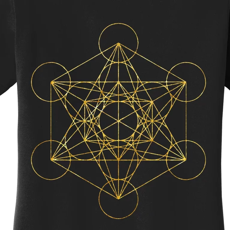 Metatrons Cube Sacred Geometry Yoga Pray Women's T-Shirt