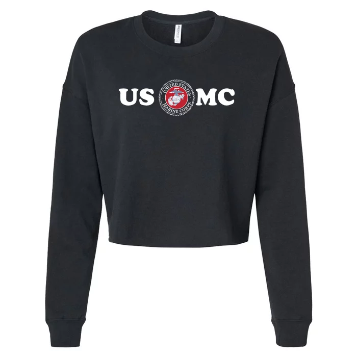 Marine Corps Seal Eagle Globe Anchor Cropped Pullover Crew