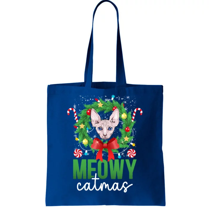 Meowy Catmas Sphynx Cat Christmas Sphynx Cat Xmas Party Meaningful Gift Tote Bag