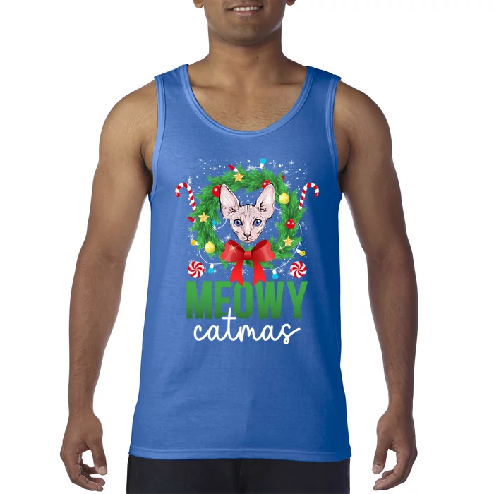 Meowy Catmas Sphynx Cat Christmas Sphynx Cat Xmas Party Meaningful Gift Tank Top