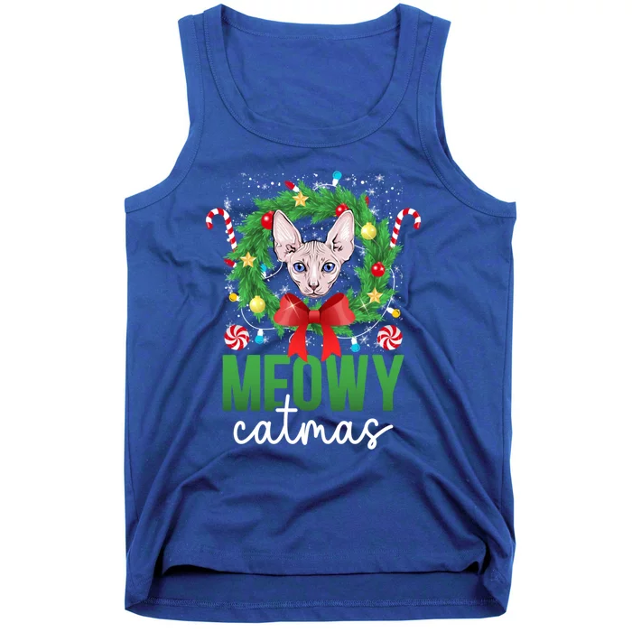 Meowy Catmas Sphynx Cat Christmas Sphynx Cat Xmas Party Meaningful Gift Tank Top