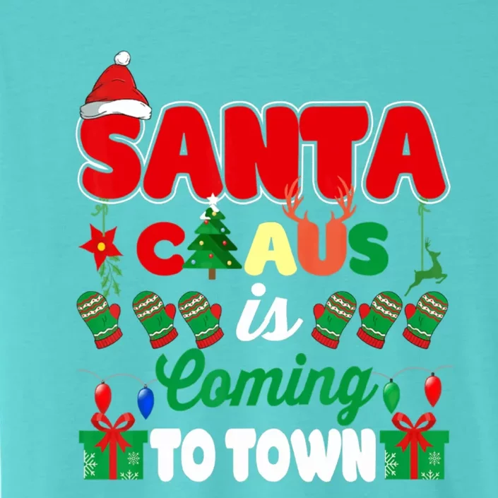 Merry Christmas Santa Claus Coming To Town Retro Xmas Lights Meaningful Gift ChromaSoft Performance T-Shirt