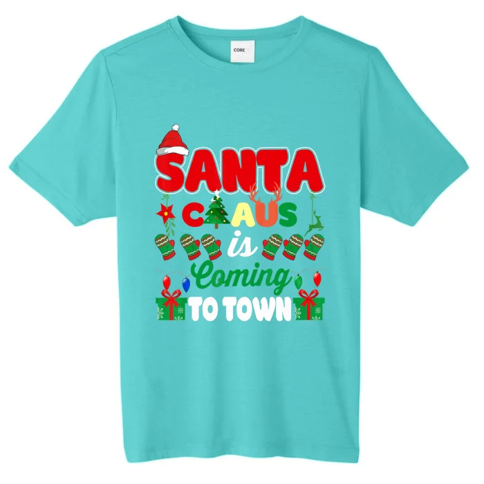 Merry Christmas Santa Claus Coming To Town Retro Xmas Lights Meaningful Gift ChromaSoft Performance T-Shirt