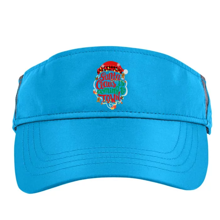 Merry Christmas Santa Claus Is Coming Funny Gingerbread Xmas Gift Adult Drive Performance Visor