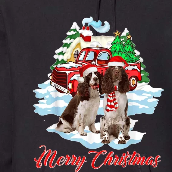 Merry Christmas Santa English Springer Spaniel Dog Xmas Premium Hoodie