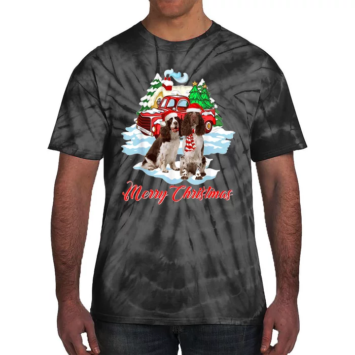 Merry Christmas Santa English Springer Spaniel Dog Xmas Tie-Dye T-Shirt