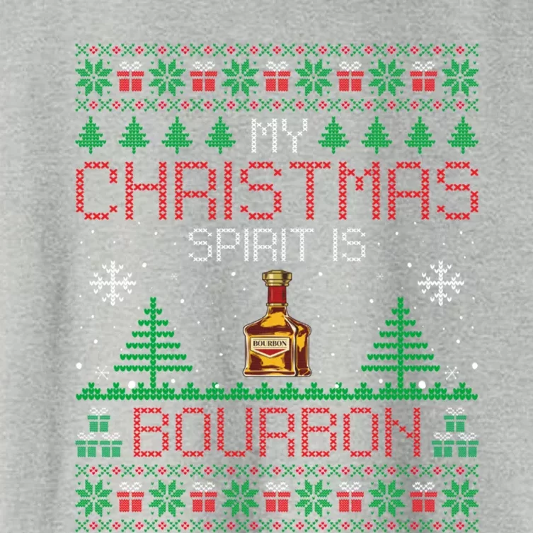 My Christmas Spirit Is Bourbon Bourbon Ugly Christmas Gift Women's Crop Top Tee