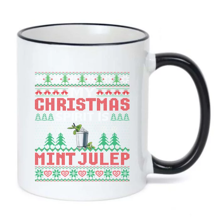 My Christmas Spirit Is Mint Julep Funny Cocktail Christmas Gift Black Color Changing Mug