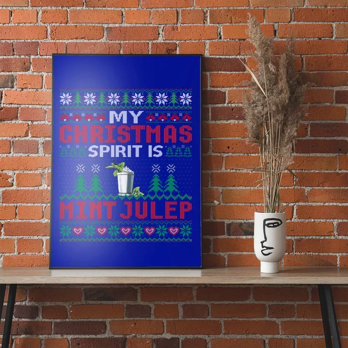 My Christmas Spirit Is Mint Julep Funny Cocktail Christmas Gift Poster