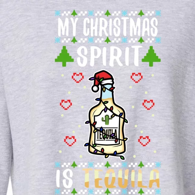 My Christmas Spirit Is Tequila Gift Cropped Pullover Crew