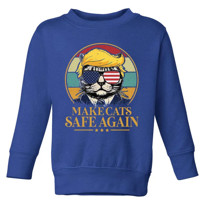 Make Cats Safe Again Trump 2024 Save Our Pets Toddler Sweatshirt