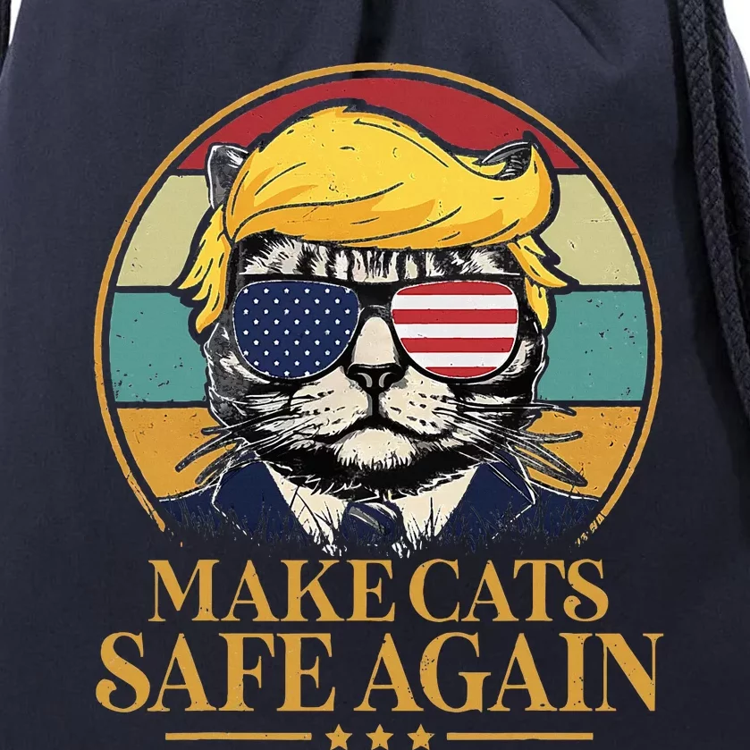 Make Cats Safe Again Trump 2024 Save Our Pets Drawstring Bag