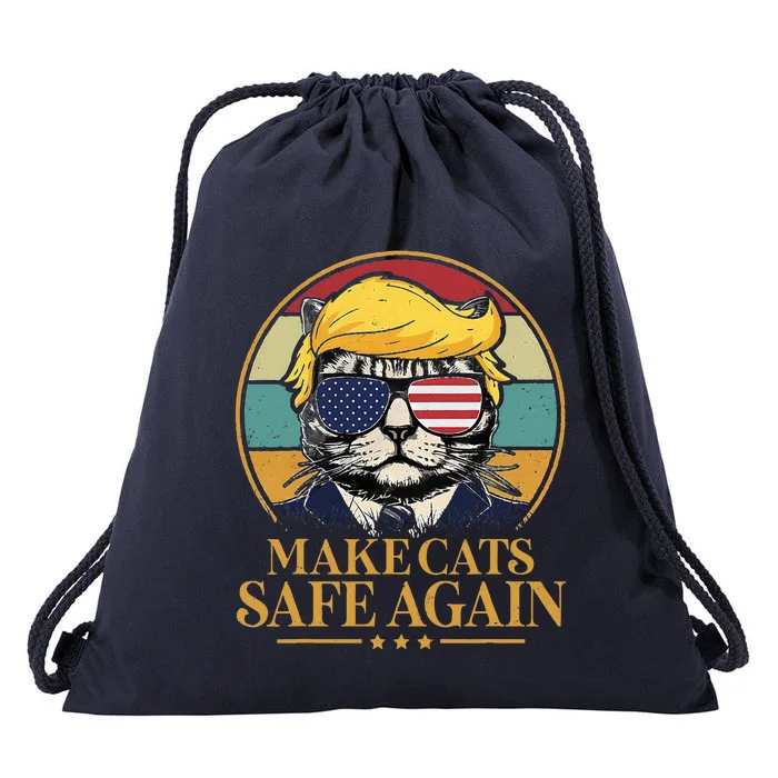 Make Cats Safe Again Trump 2024 Save Our Pets Drawstring Bag