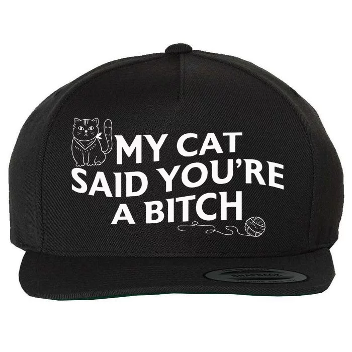 My Cat Said YouRe A Bitch Funny Cat Wool Snapback Cap