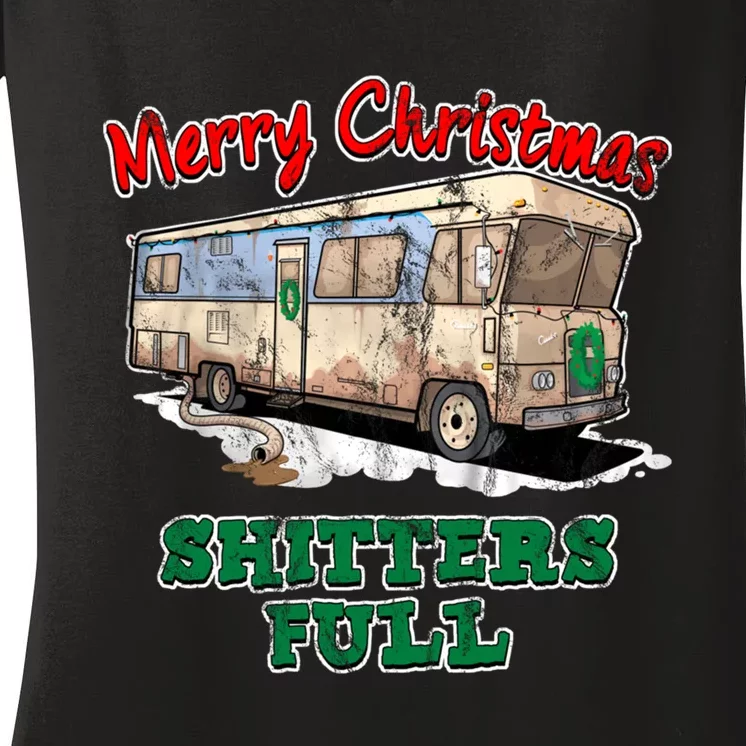 Christmas Vacation, Merry Christmas Shitters Full, Christmas Ugly Women's V-Neck T-Shirt