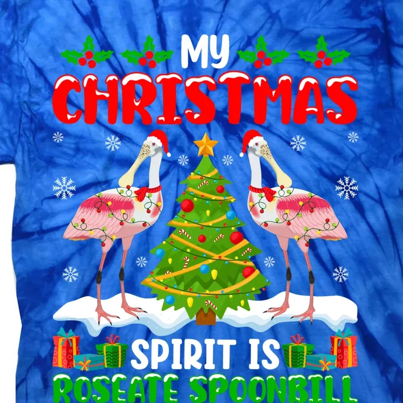 My Christmas Spirit Is Roseate Spoonbill Wearing Santa Hat Gift Tie-Dye T-Shirt