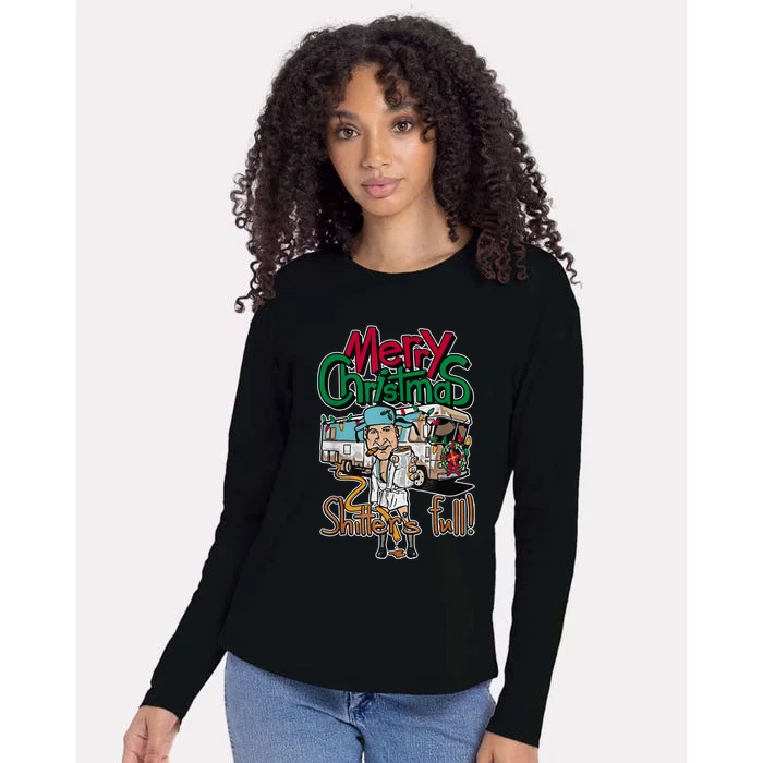 Christmas Vacation, Merry Christmas Shitters Full, Christmas Ugly Womens Cotton Relaxed Long Sleeve T-Shirt