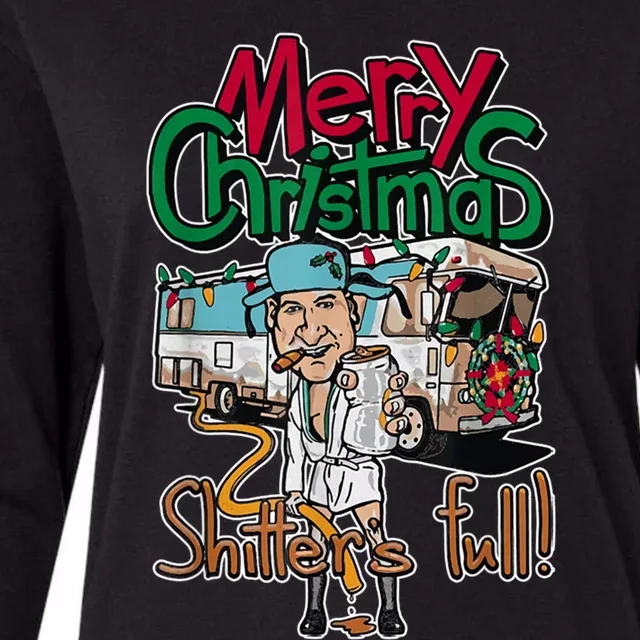 Christmas Vacation, Merry Christmas Shitters Full, Christmas Ugly Womens Cotton Relaxed Long Sleeve T-Shirt