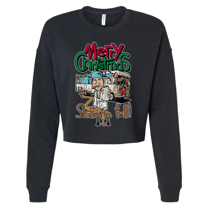 Christmas Vacation, Merry Christmas Shitters Full, Christmas Ugly Cropped Pullover Crew