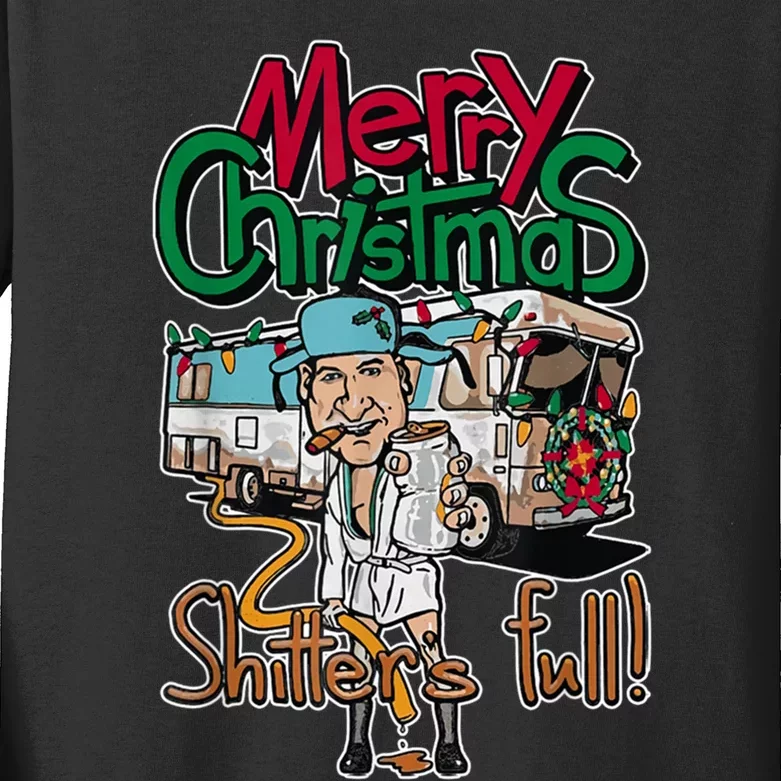 Christmas Vacation, Merry Christmas Shitters Full, Christmas Ugly Kids Long Sleeve Shirt