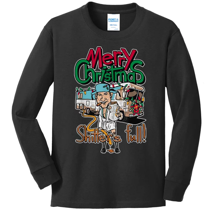 Christmas Vacation, Merry Christmas Shitters Full, Christmas Ugly Kids Long Sleeve Shirt