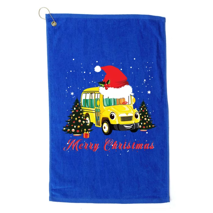 Merry Christmas School Bus Driver Xmas Pajamas Gifto Platinum Collection Golf Towel