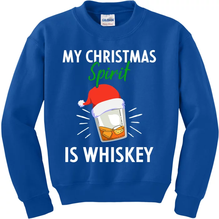 My Christmas Spirit Is Whiskey Funny Er Xmas Gift Kids Sweatshirt