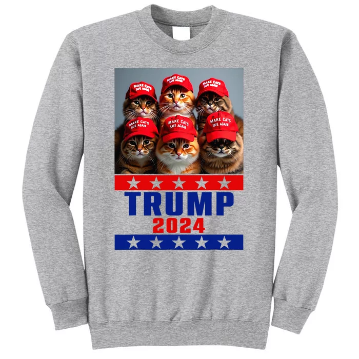 Make Cats Save Again Trump Usa President Election 2024 Tall Sweatshirt