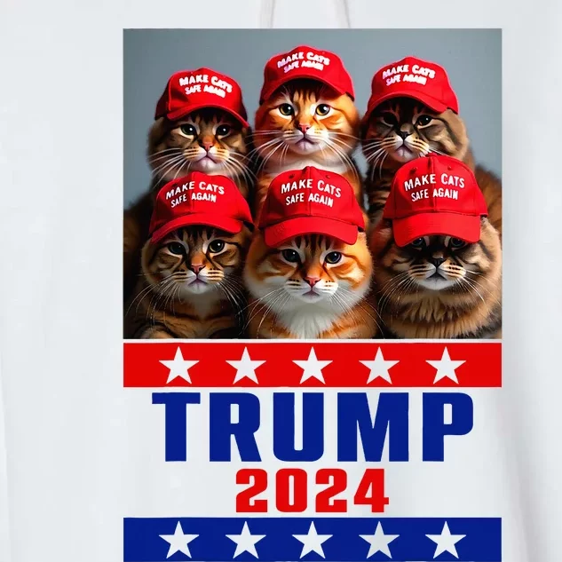 Make Cats Save Again Trump Usa President Election 2024 Garment-Dyed Fleece Hoodie