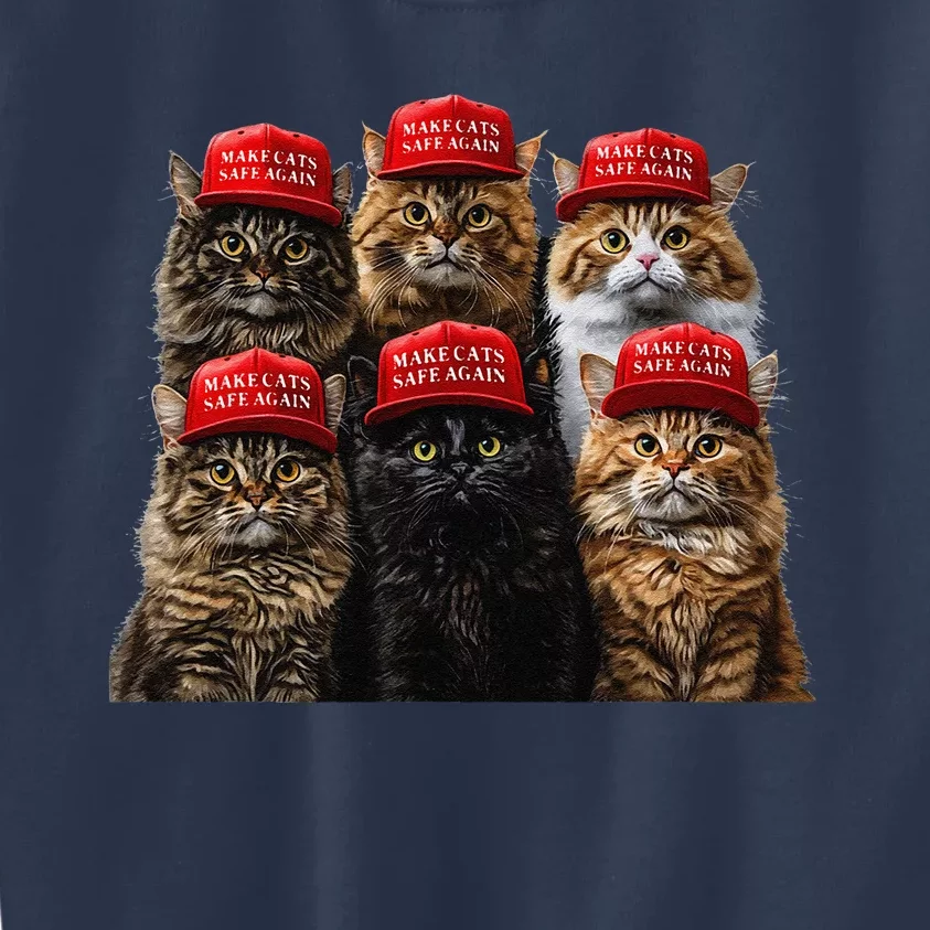 Make Cats Safe Again Donald Trump Red Hat 2024 Debate Maga Kids Sweatshirt