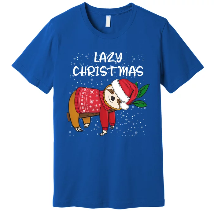 Merry Christmas Santa Sloth Merry Slothmas Lazy Christmas Gift Premium T-Shirt