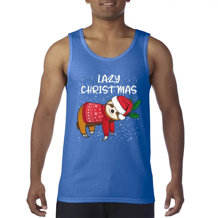 Merry Christmas Santa Sloth Merry Slothmas Lazy Christmas Gift Tank Top