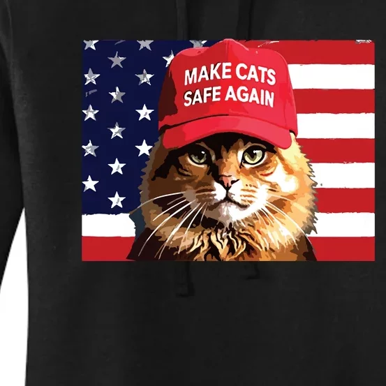 Make Cats Safe Again Red Hat 2024 Debate Funny Women's Pullover Hoodie