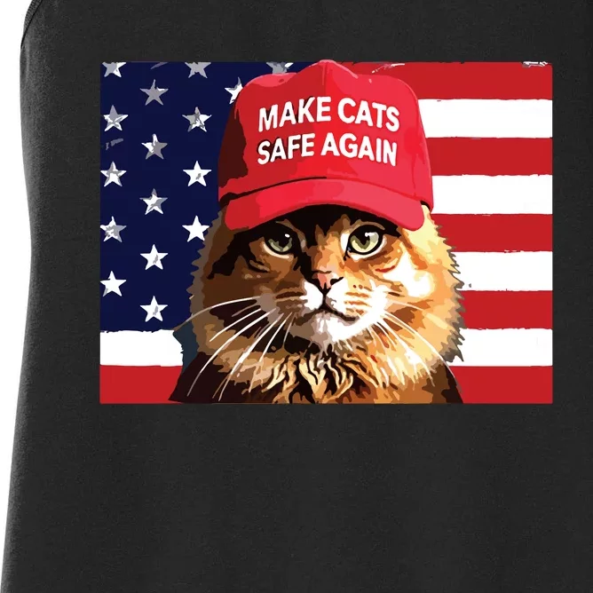 Make Cats Safe Again Red Hat 2024 Debate Funny Women's Racerback Tank