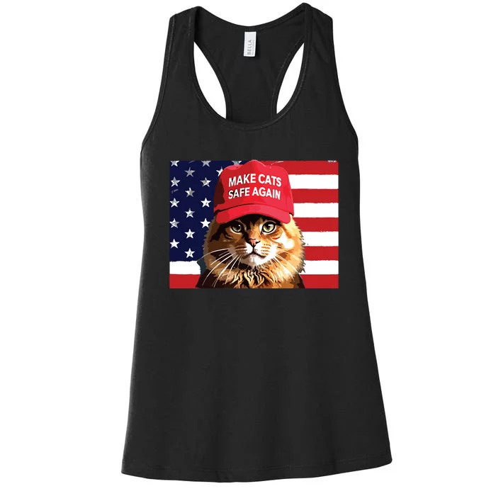 Make Cats Safe Again Red Hat 2024 Debate Funny Women's Racerback Tank