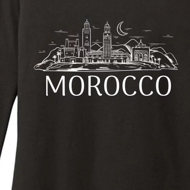 Morocco City Skyline Womens CVC Long Sleeve Shirt