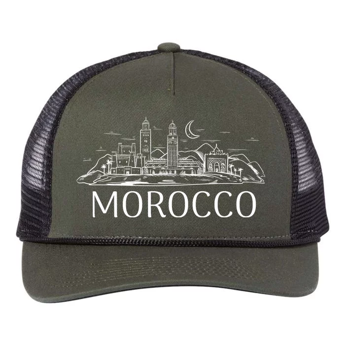 Morocco City Skyline Retro Rope Trucker Hat Cap