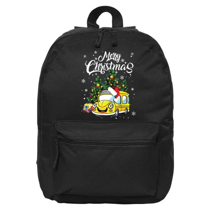 Merry Christmas School Bus Driver Xmas Pajamas 16 in Basic Backpack