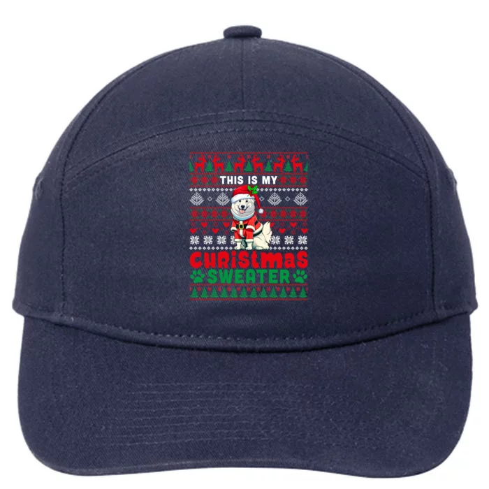 My Christmas Sweater Costume Santa Samoyed Lover Owner Meaningful Gift 7-Panel Snapback Hat